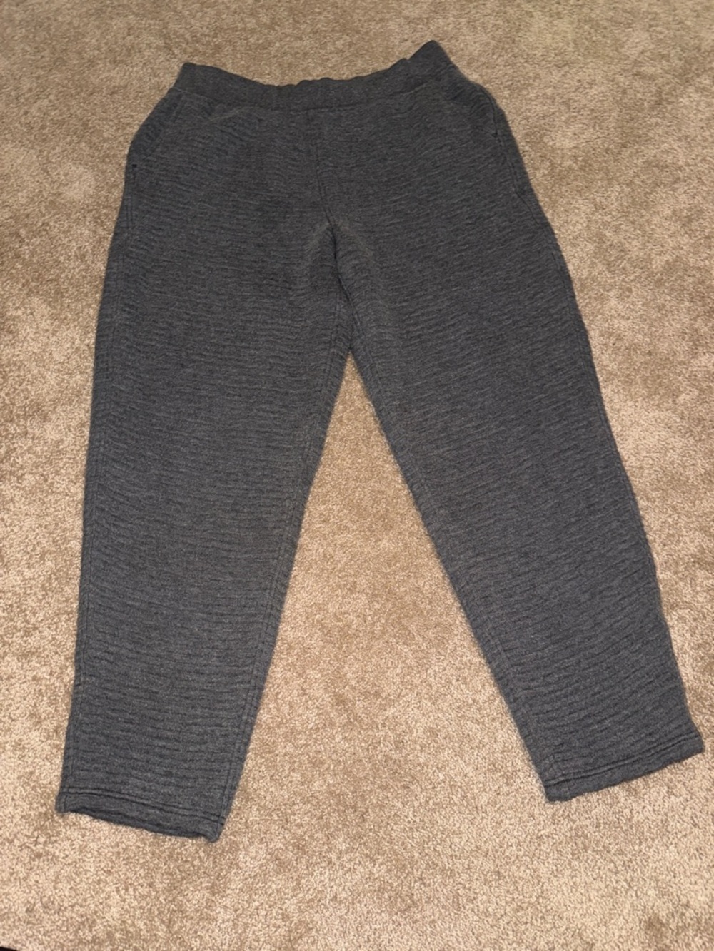 Athleta Dark Gray Textured Joggers - Large. B2